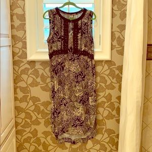 Anthropologie patterned midi dress